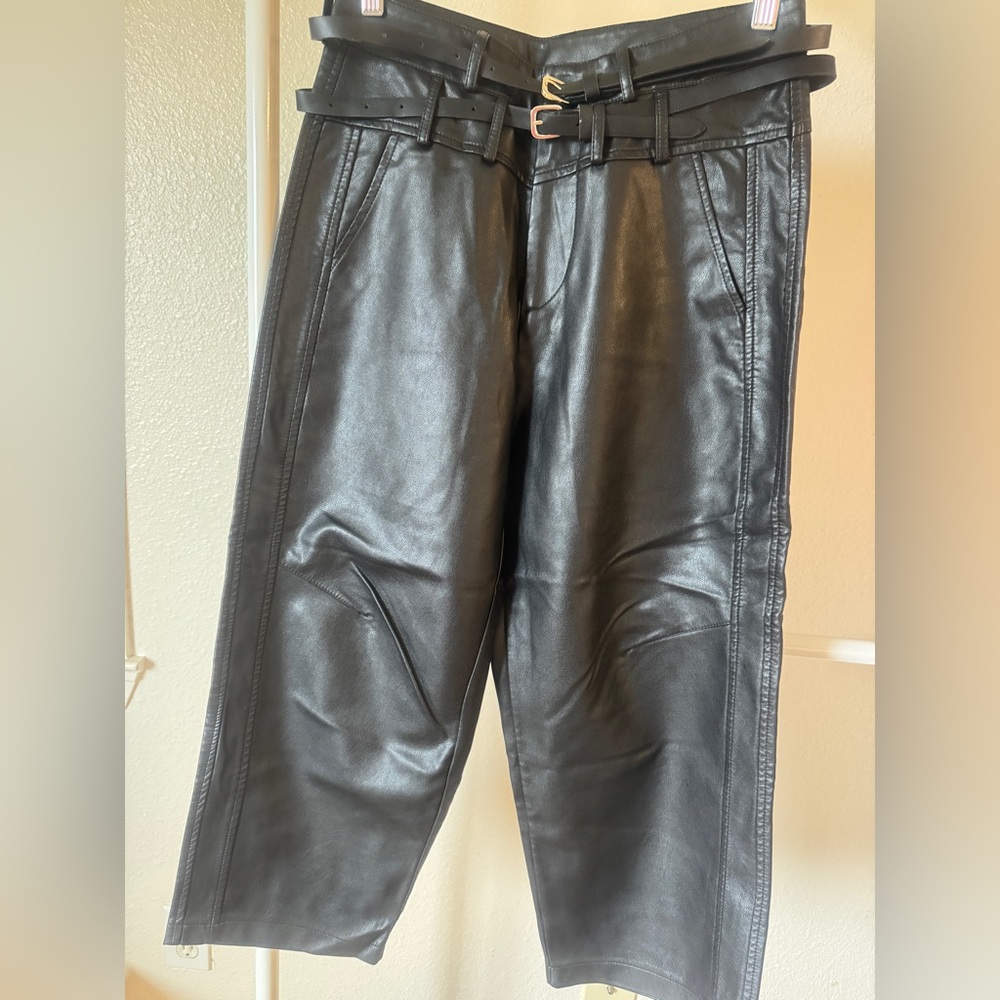 Black Faux Leather Pants
